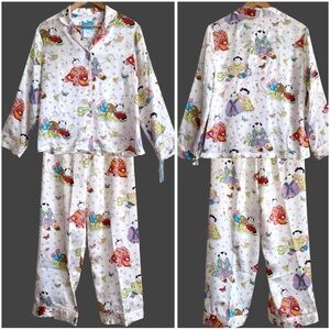 NICK & NORA Rare 100% Silk Satin Asian Baby Geisha Loungewear Pajama Set S NWT